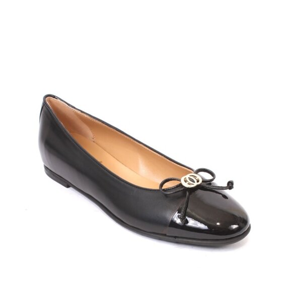 Luca Grossi 712 Black Patent Leather Round Toe Flats Shoes - Picture 1 of 8